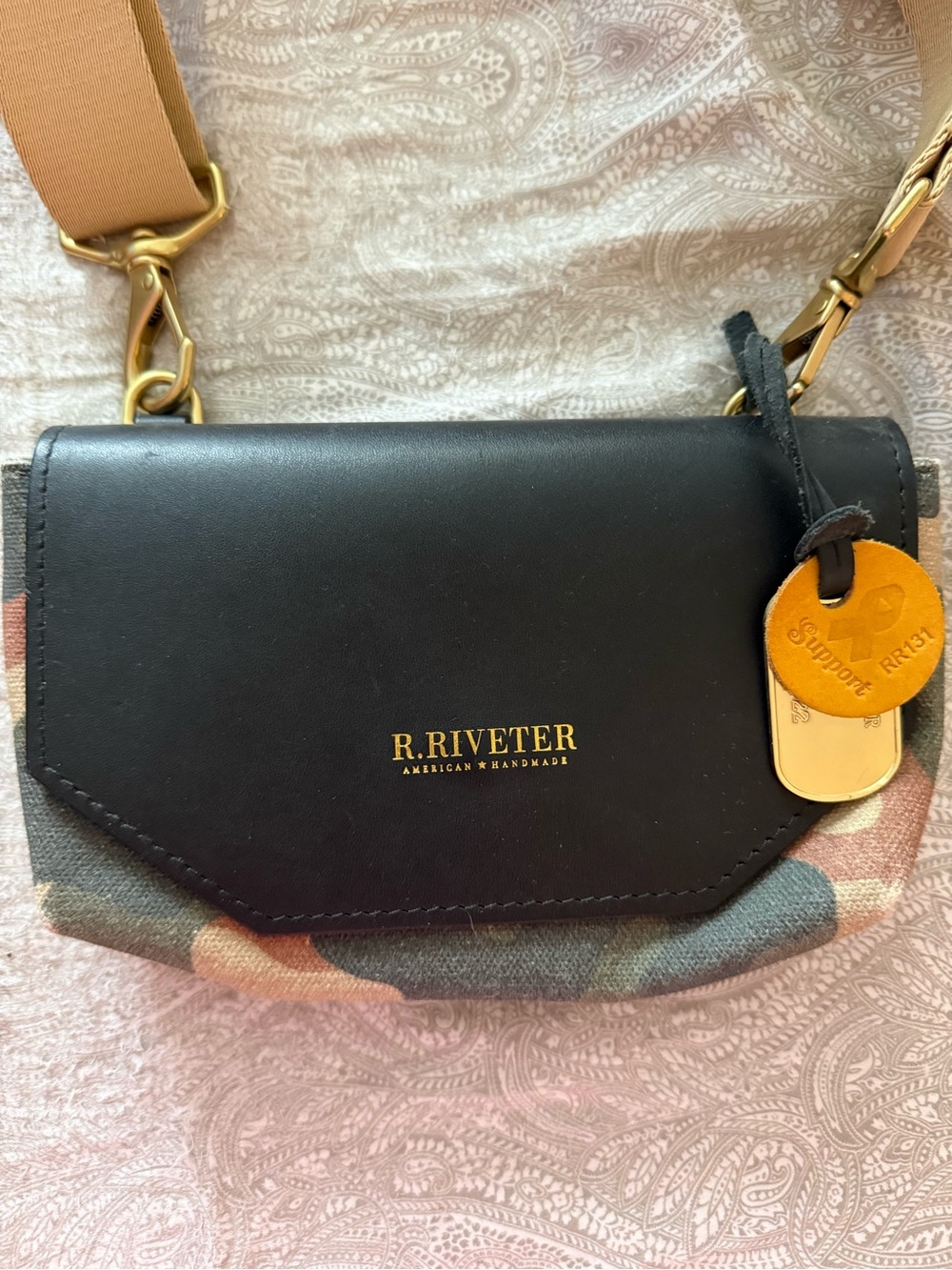 R.Riveter small crossbody in Black & Camouflage